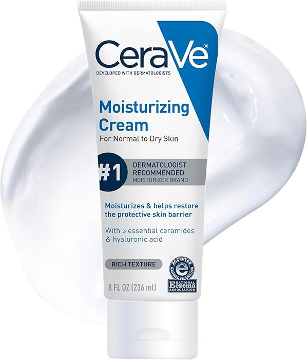 CeraVe Moisturizing Cream, Face Body Moisturizer, Normal to Dry Skin, 8 Fl Oz | Amazon (US)