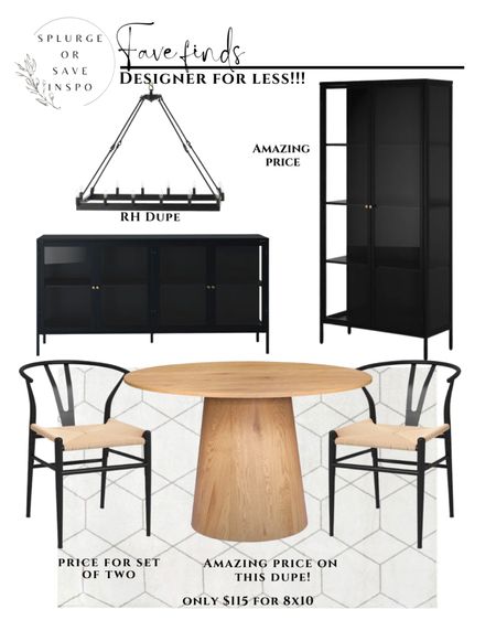 White oak dining table. Dining table round. Black tall cabinet. Black sideboard. 

#LTKsalealert #LTKhome