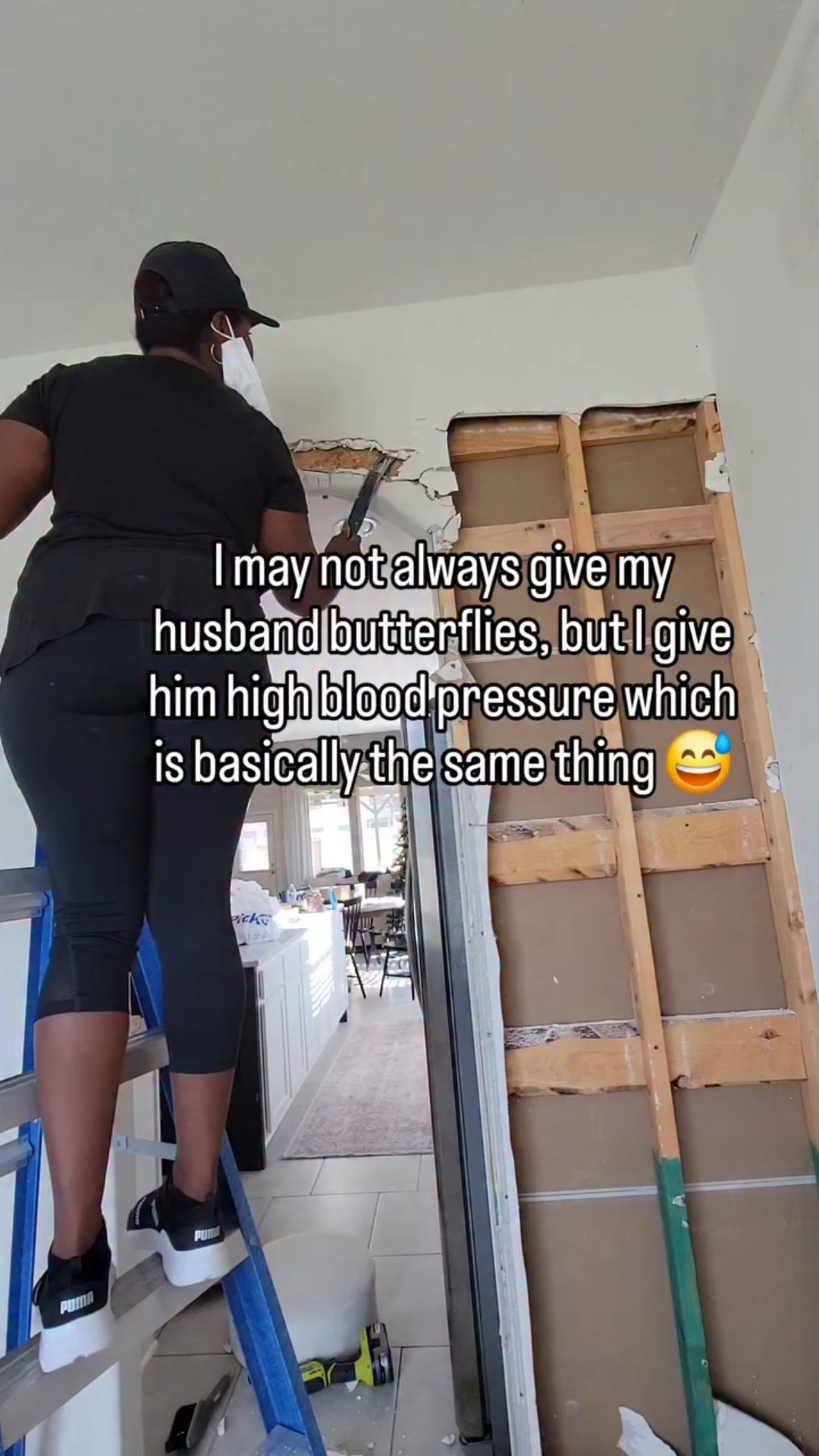 What if I can't fix it?🤣 At this point I think nothing surprises him. He's just gone go with it lol
.
#diy #renovation #diyhome #couplehumor