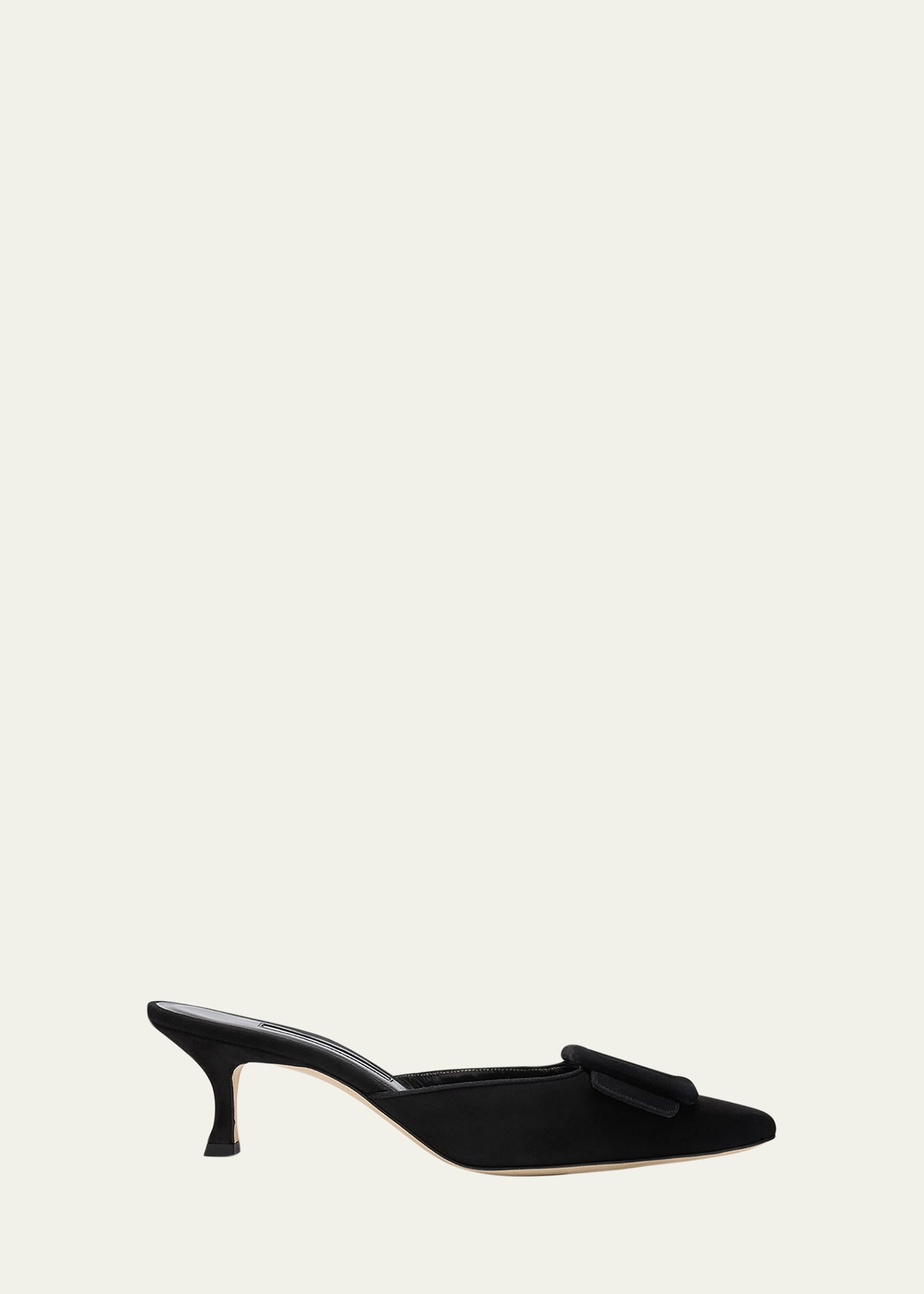 Manolo Blahnik Maysale Suede Buckle Mules | Bergdorf Goodman