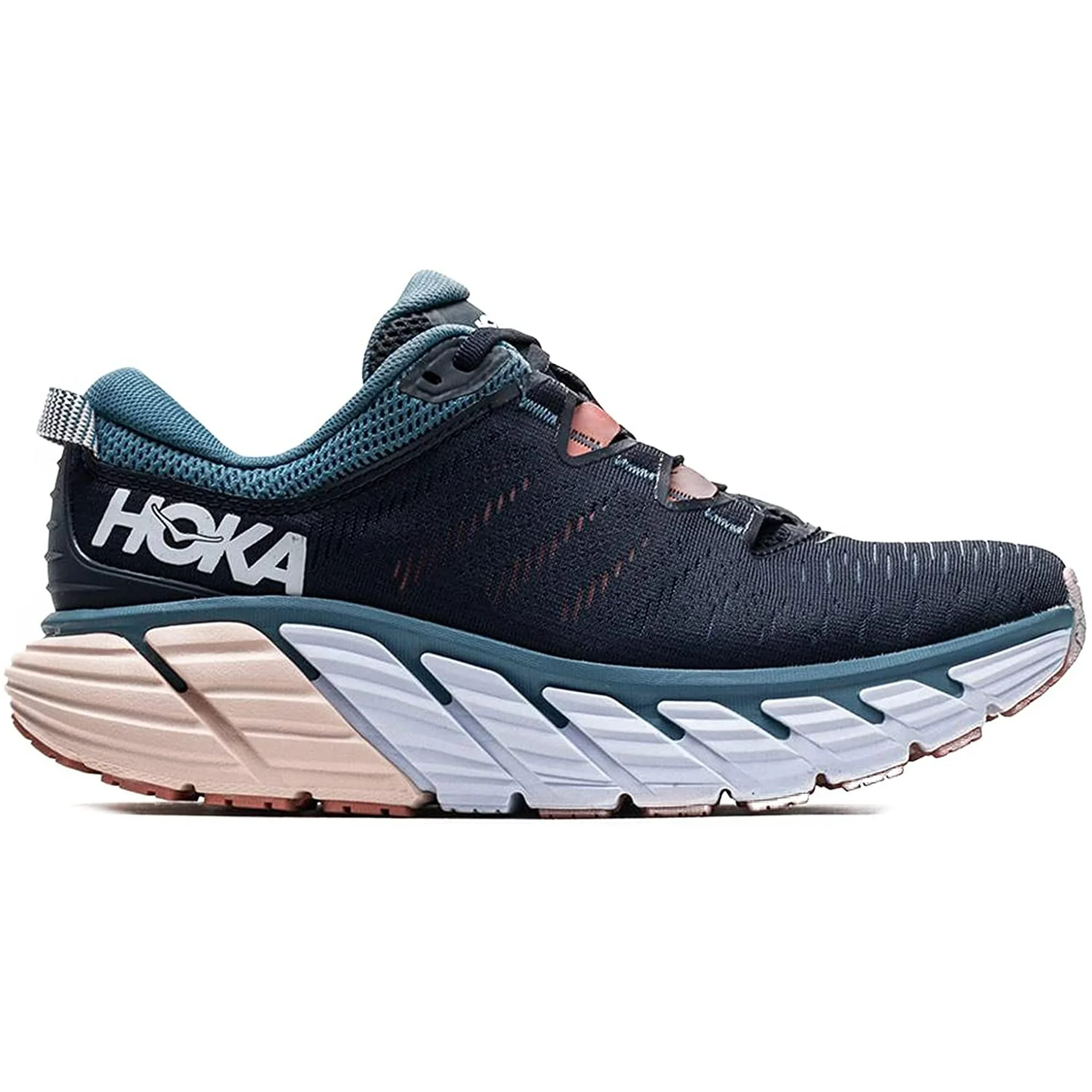 HOKA ONE ONE Womens Gaviota 3 Textile Synthetic Trainers 6 Wide Ombre Blue Rosette | Walmart (US)