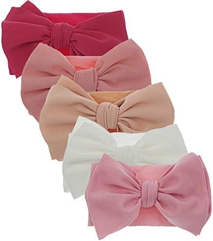 KIDOCHEESE Baby Girl Bows Nylon Headbands with Bows Hair Bow Handmade Hairbands Elastics Hair Acc... | Amazon (US)