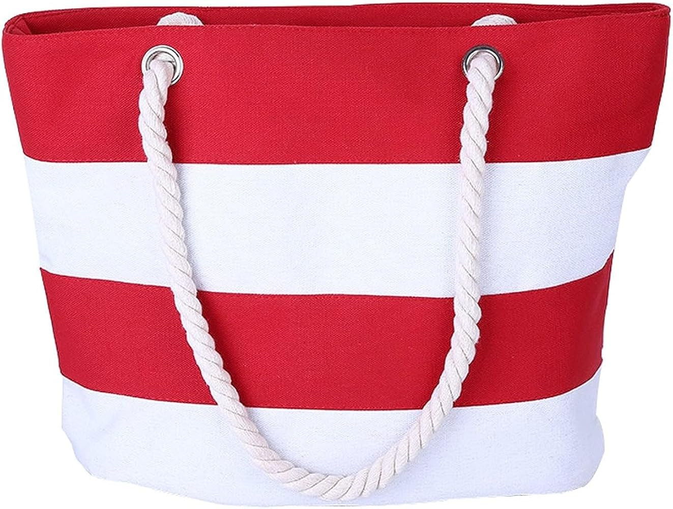 Nevenka Canvas Tote Beach Bag With Zipper Top Handle Handbag Shoulder Bags Shopping Bag | Amazon (US)