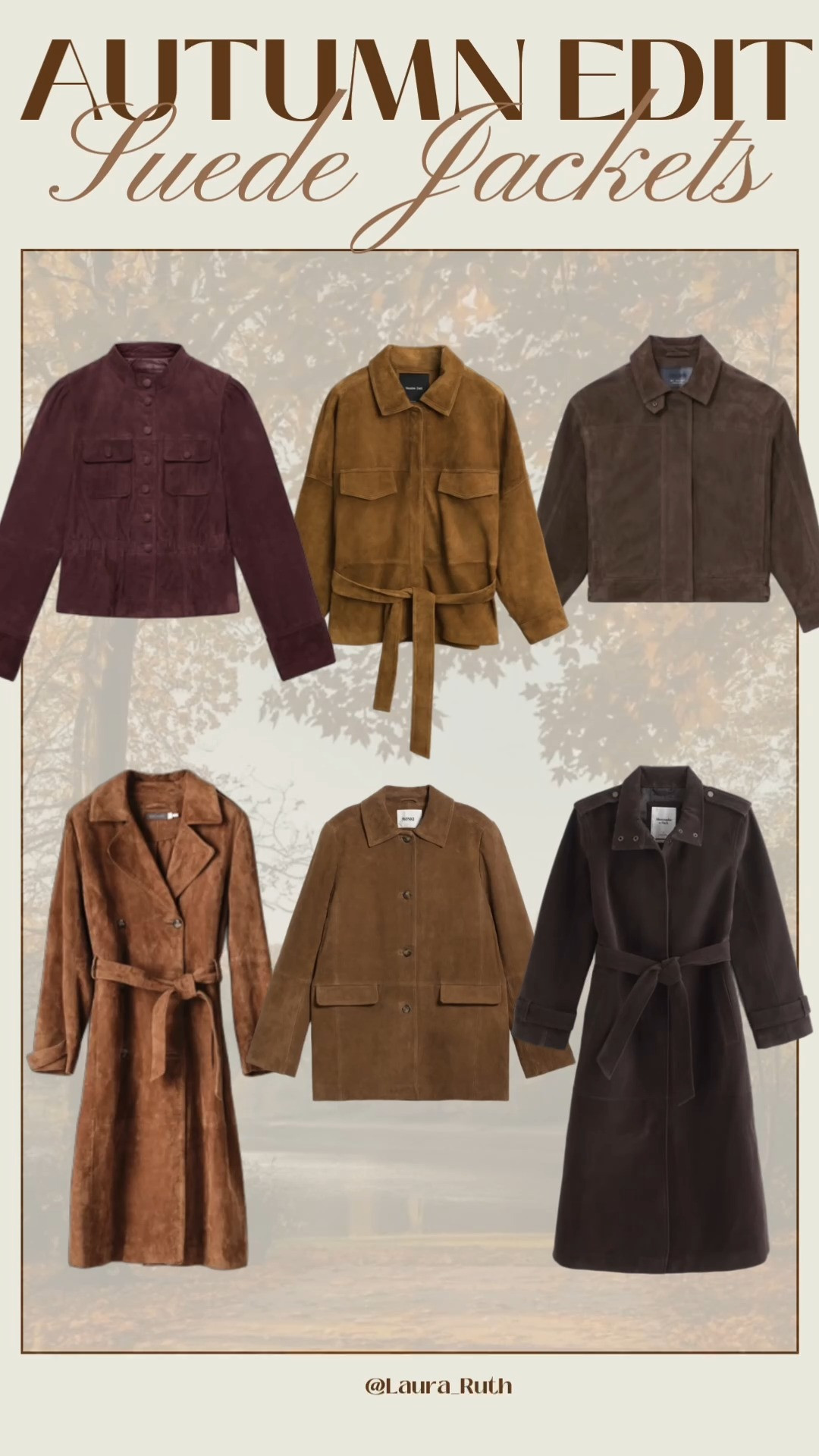Autumn Suede Jackets Edit 🍂 From relaxed suede jackets to belted styles and classic coats, these are the pieces that will instantly elevate your autumn wardrobe.

Think rich chocolate, caramel, burgundy and tan… basically, the dream autumn colour palette 🤎🍁 

 #LTKuk #LTKautumn #LTKstyletip