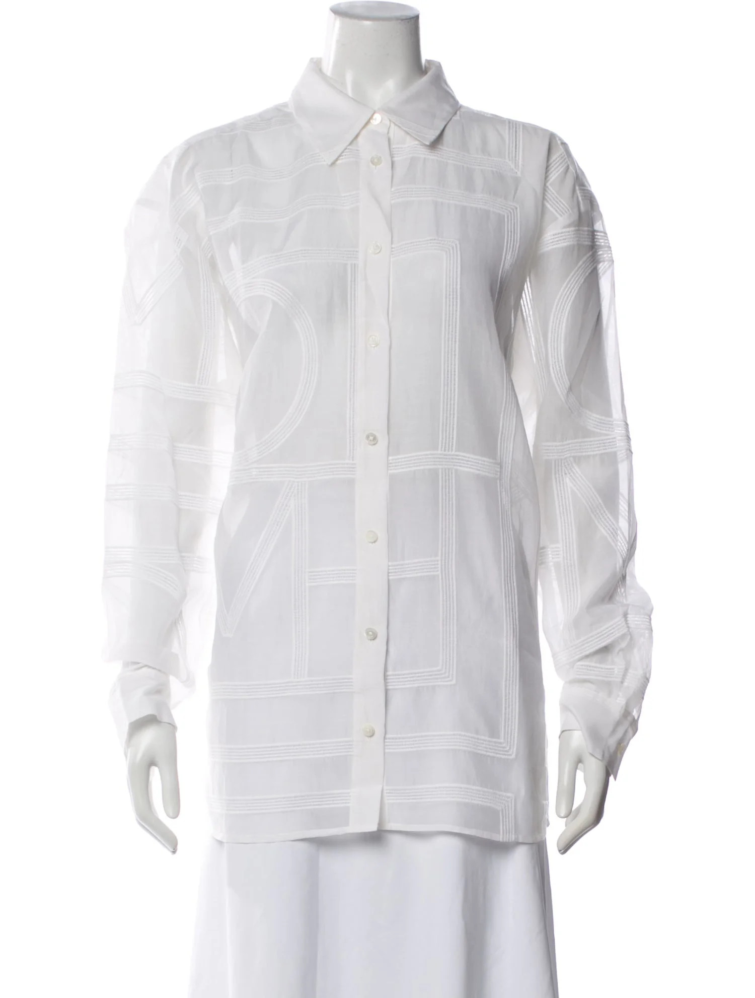 Patterned Long Sleeve Button-Up Top | The RealReal
