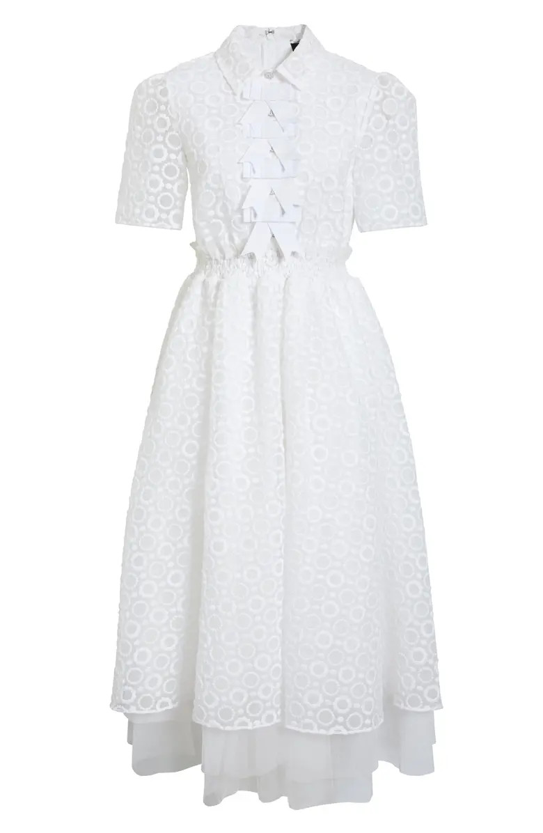 x Atlantic-Pacific Sheer Floral Bow Midi Dress | Nordstrom