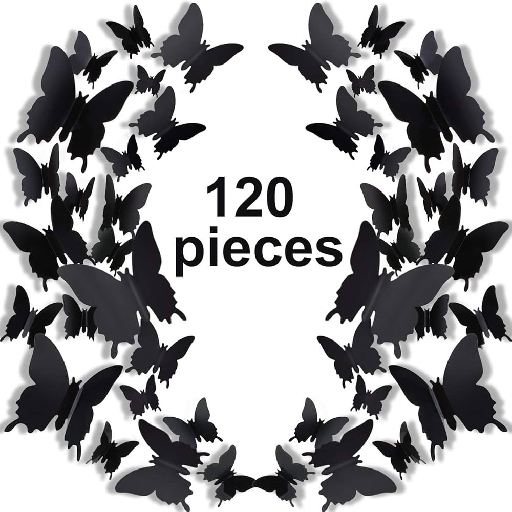 120 Pieces 3D Butterfly Wall Stickers 3 Sizes Removable Butterfly Mural Decals for Baby Kids Room... | Amazon (US)