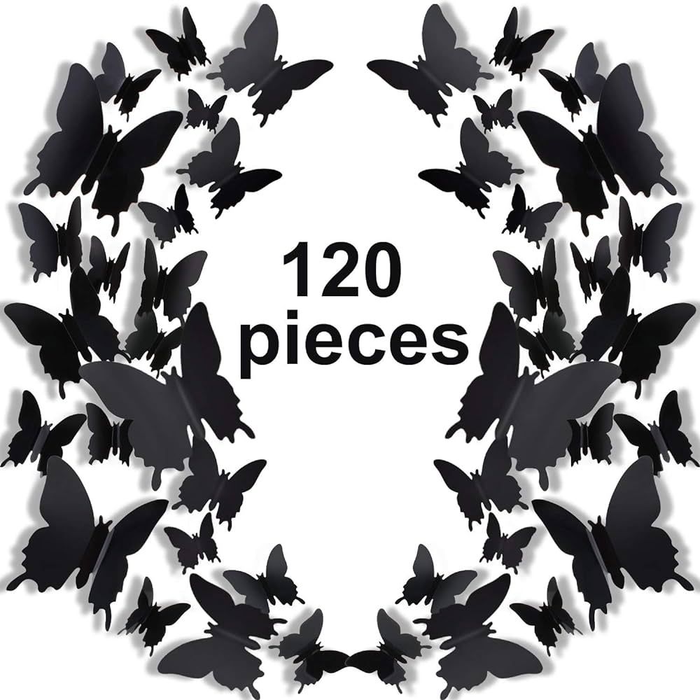 120 Pieces 3D Butterfly Wall Stickers 3 Sizes Removable Butterfly Mural Decals for Baby Kids Room... | Amazon (US)