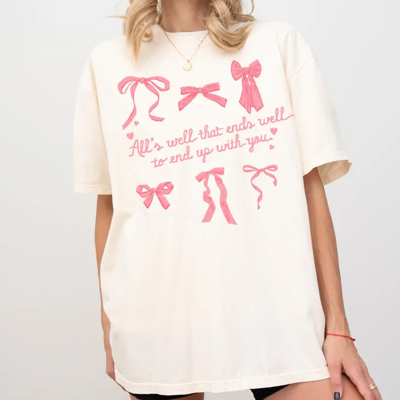 Swiftie Valentines Day Tee/ Grandmillenial Tee/ Croquette Valentines/ Valentines Day/ Vday / Bow ... | Etsy (US)