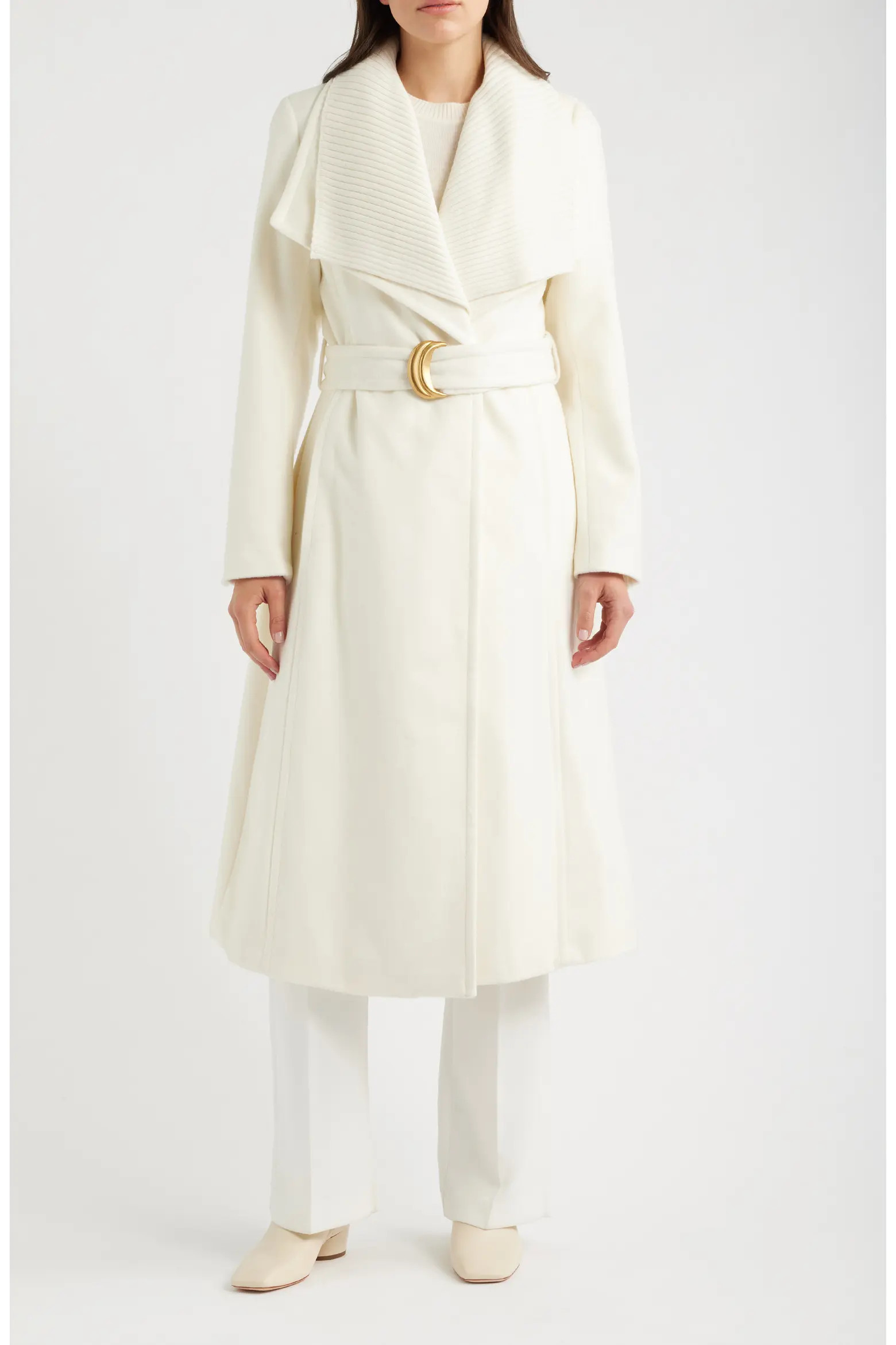 Ribbed Collar Belted Coat (Women) | Nordstrom | Nordstrom