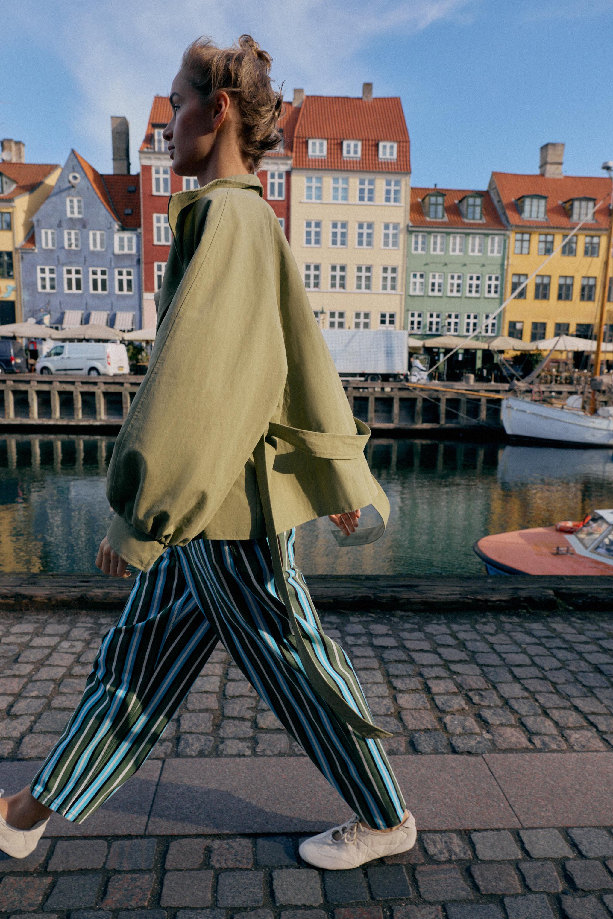 HIGH-NECK JACKET WITH BELT | Zara UK