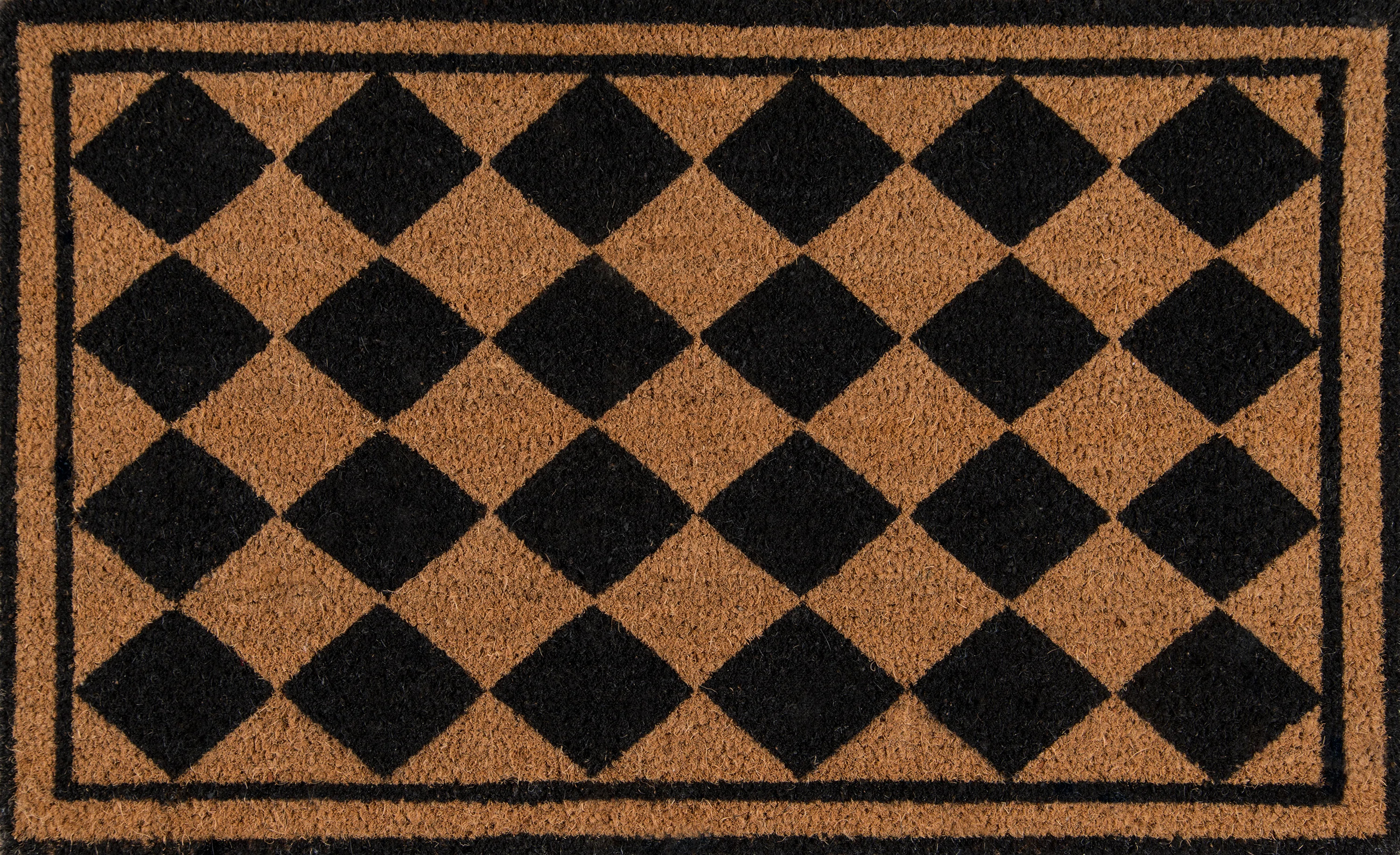 Park Harlequin Hand Woven 30 in. x 18 in. Non-Slip Outdoor Door Mat | Perigold