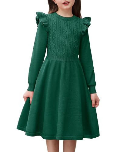 Arshiner Girls Long Sleeve Dress Christmas Sweater Outfits Green Size 14-16 | Amazon (US)