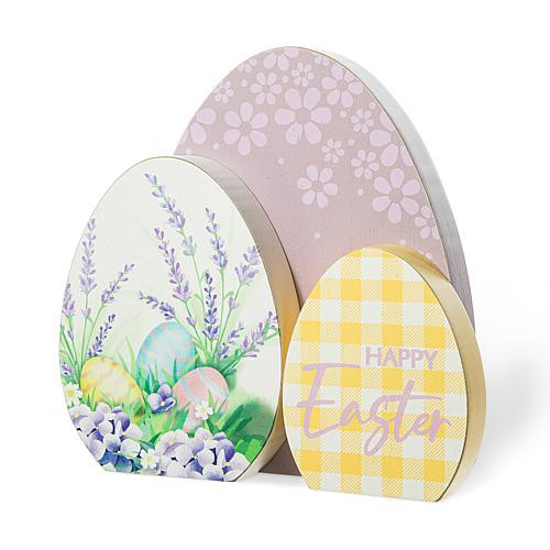 Glitzhome Easter Wooden Eggs Table Decor | HSN