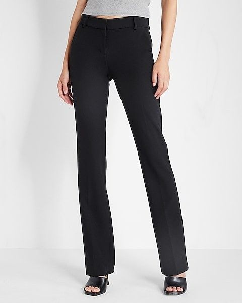 Editor Mid Rise Supersoft Twill Bootcut Pant - Black Work Pants - Black Office Pants | Express