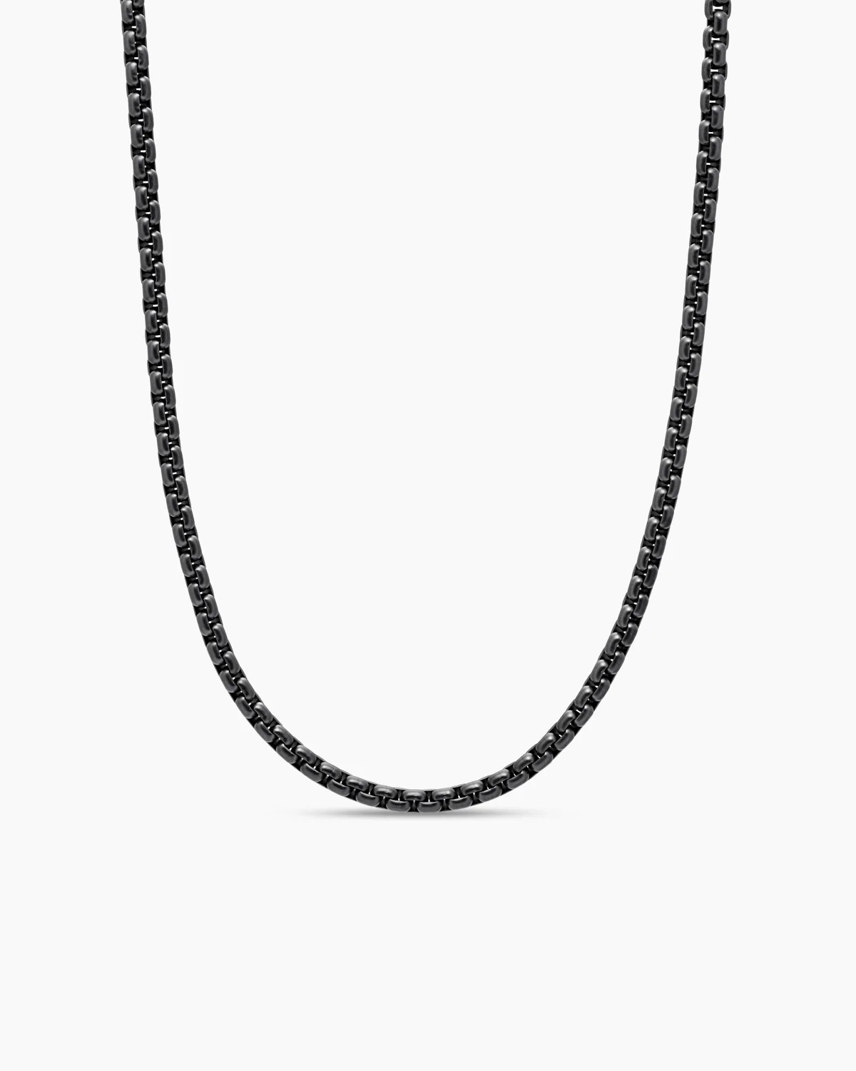 David Yurman | Box Chain Necklace in Darkened Stainless Steel, 4mm | David Yurman