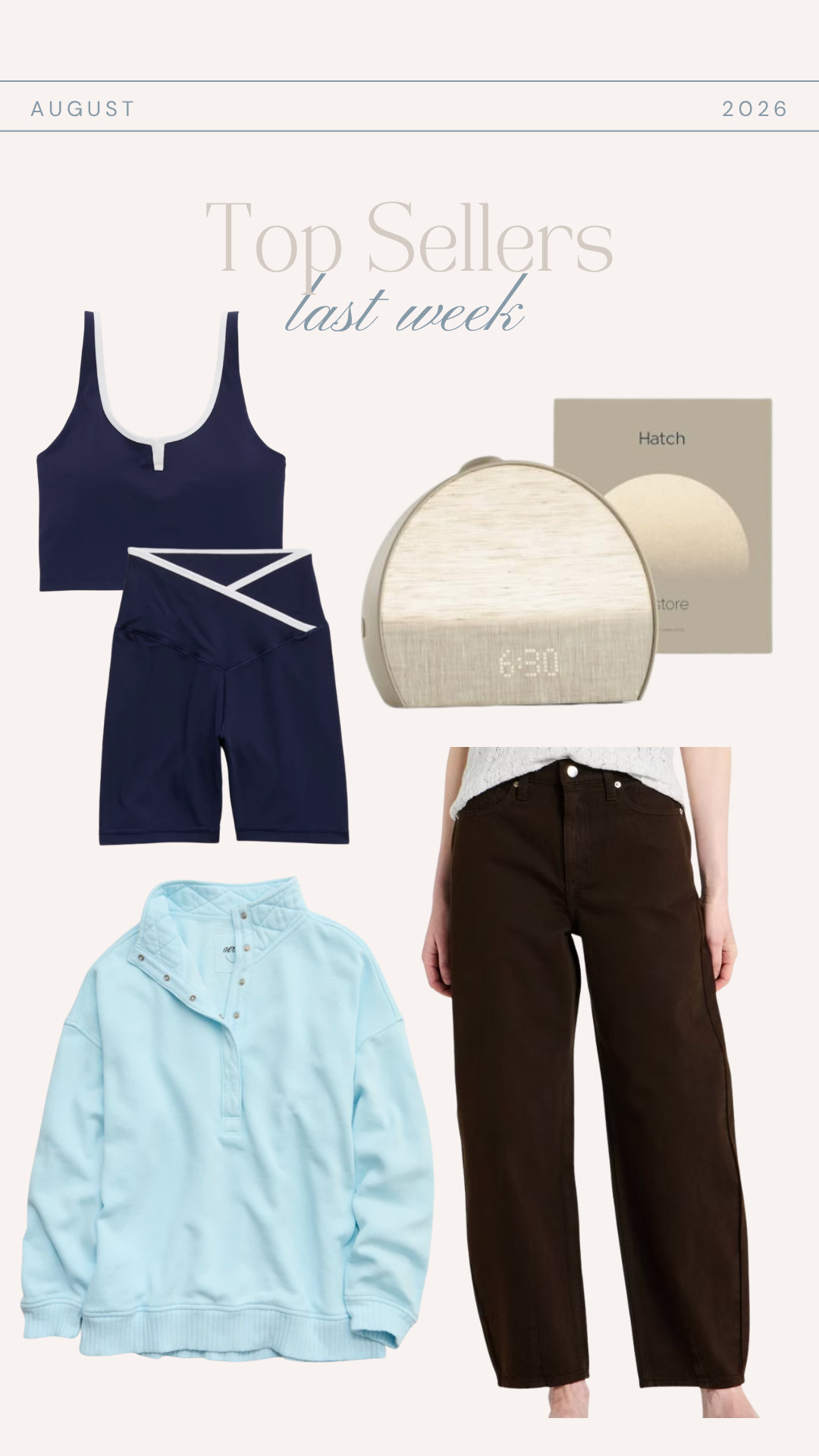 // top sellers last week // aerie loungewear and athleisure // target barrel jeans // denim on sale // hatch alarm clock // 

 #LTKActive #LTKHome #LTKSaleAlert