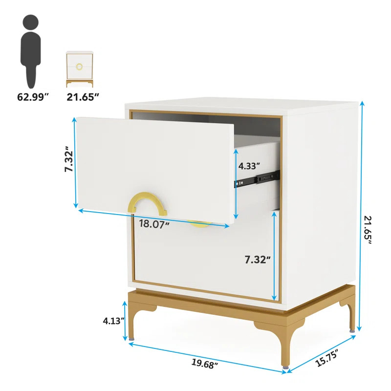 Steisy Steel Nightstand (Set of 2) | Wayfair North America