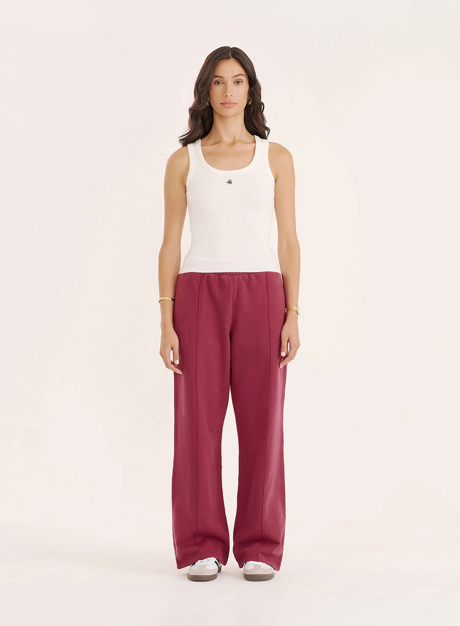 Berry 4th Wide Leg Branded Joggers- Fergie | 4th & Reckless