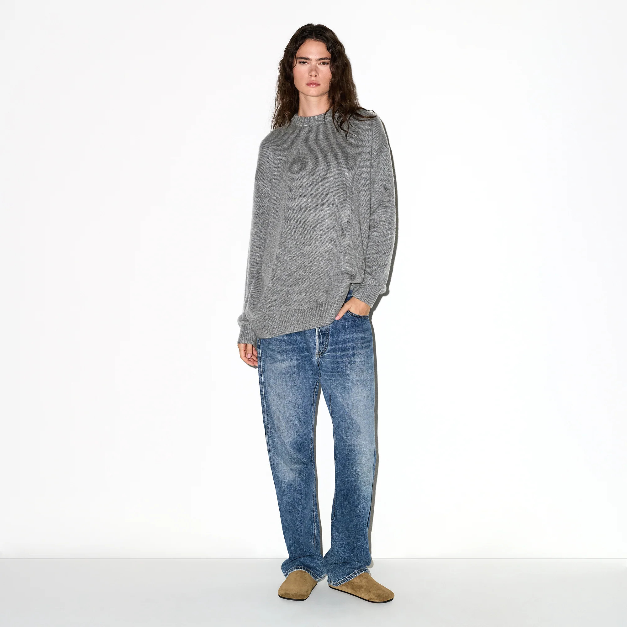 SKIMS Oversized Sweater | Grey | Small/Medium | Cashmere | SKIMS (US)