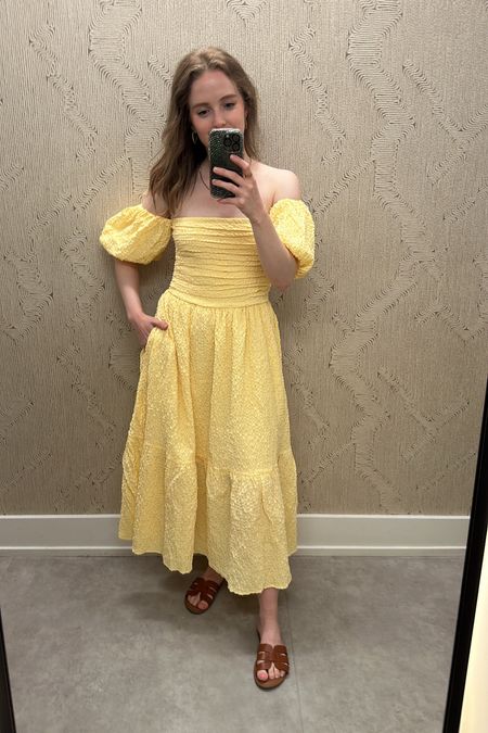 Xs yellow dress from Abercrombie 
20% off

#LTKSeasonal #LTKSaleAlert