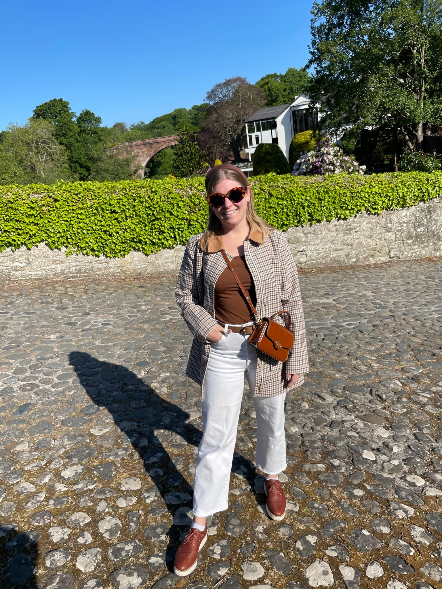 Travel day look fit for a ferry boat from Scotland to Northern Ireland! Went with a neutral color palette and a barn jacket for a countryside chic look  