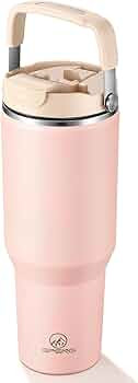 Gpeng 30 oz Tumbler with Handle, Water Bottles with Straw Lid, Insulated Stainless Steel Travel M... | Amazon (US)