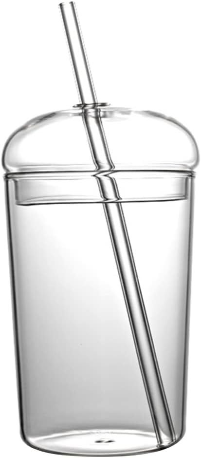 DOITOOL Glass Cups with Lid and Straw- Clear Aesthetic Cups Boba Cup- Glass Water Bottles Reusabl... | Amazon (CA)