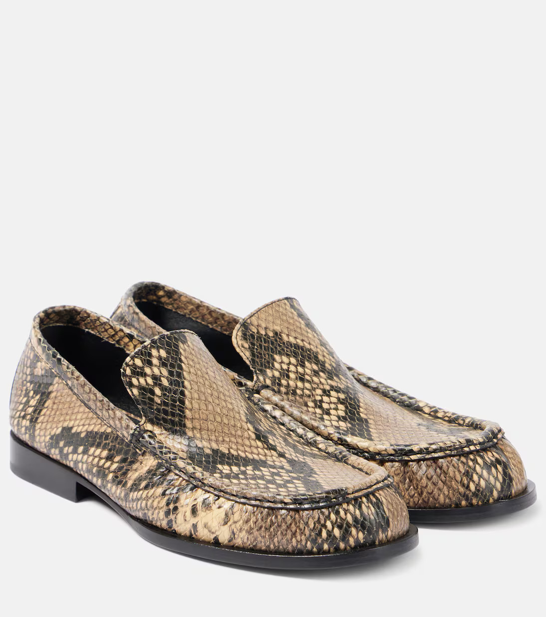 Snake-effect leather loafers | Mytheresa (UK)