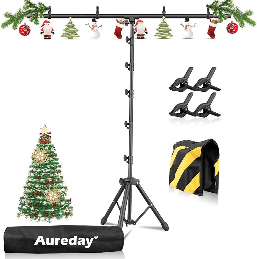Aureday 8x5ft T-Shape Portable Backdrop Stand, Adjustable Photo Background Stand Support System, ... | Amazon (US)