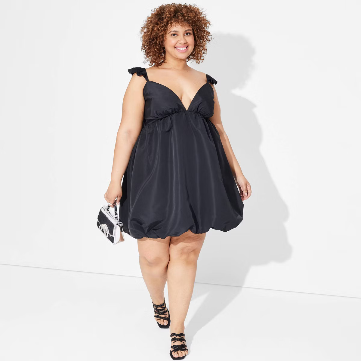 Women's Satin Flutter Cap Sleeve Mini Bubble Dress - Wild Fable™ | Target