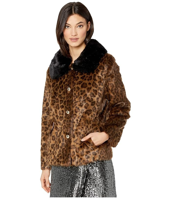 Kate Spade New York Faux Fur Three-Button Jacket (Leopard) Women's Clothing | Zappos