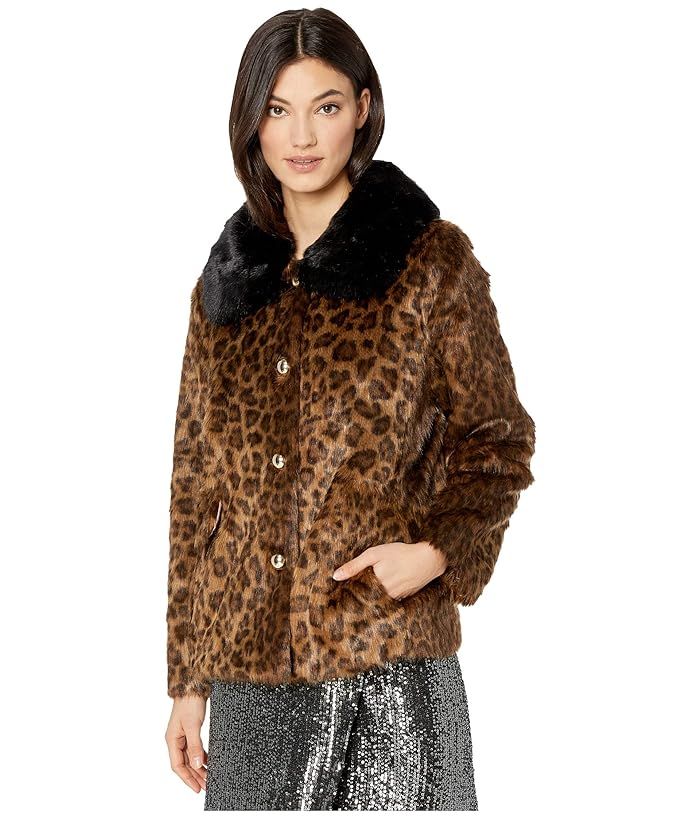 Kate Spade New York Faux Fur Three-Button Jacket (Leopard) Women's Clothing | Zappos