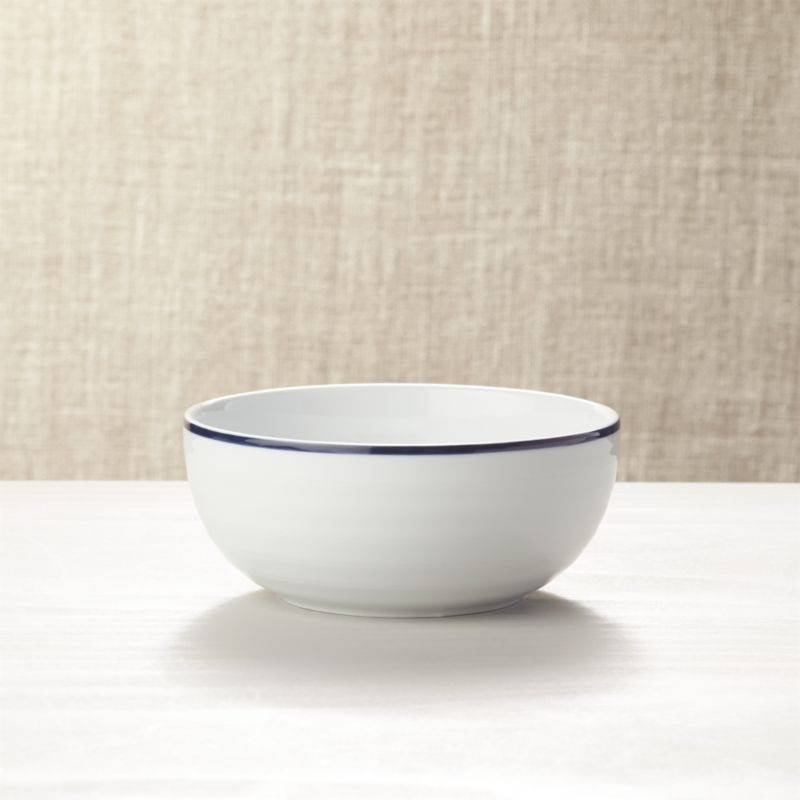 Roulette Blue Band Bowl + Reviews | Crate and Barrel | Crate & Barrel