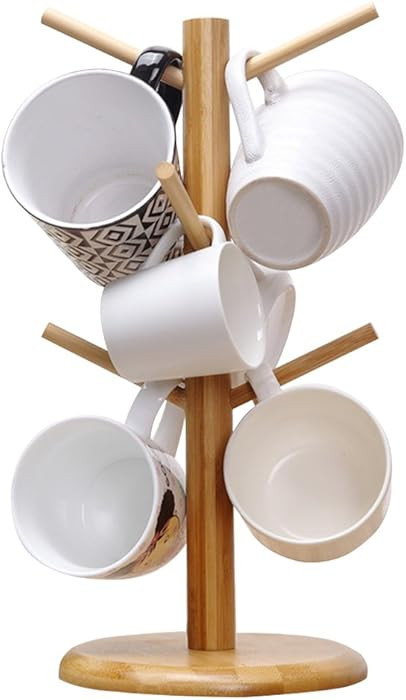 MyLifeUNIT Mug Holder Tree, Coffee Cup Holder with 6 Hooks (Yellow) | Amazon (US)