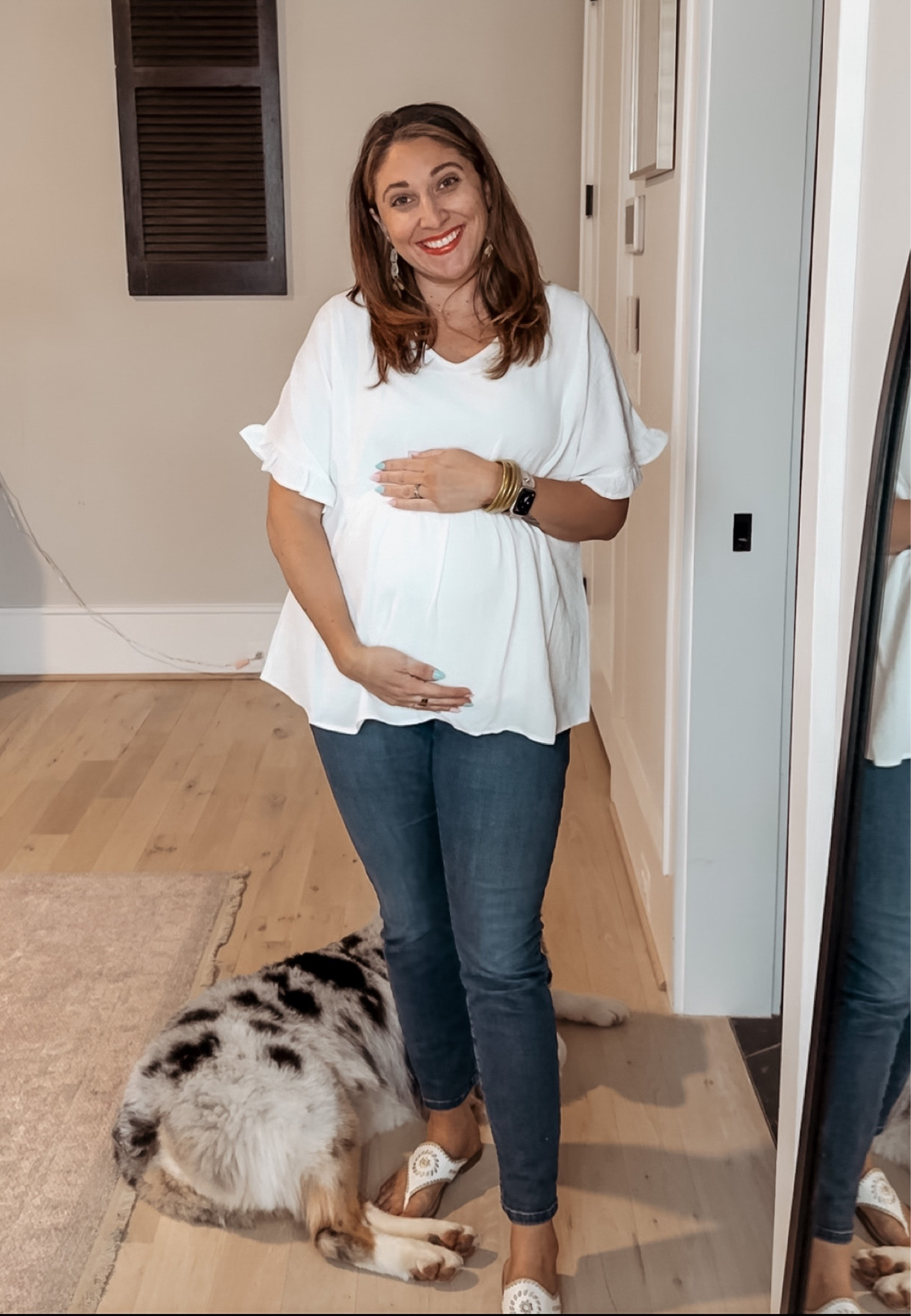 GRWM ootd 
Jeans 14 + belly band / tank L / blouse XL / shoes tts

#LTKbump #LTKstyletip #LTKSeasonal