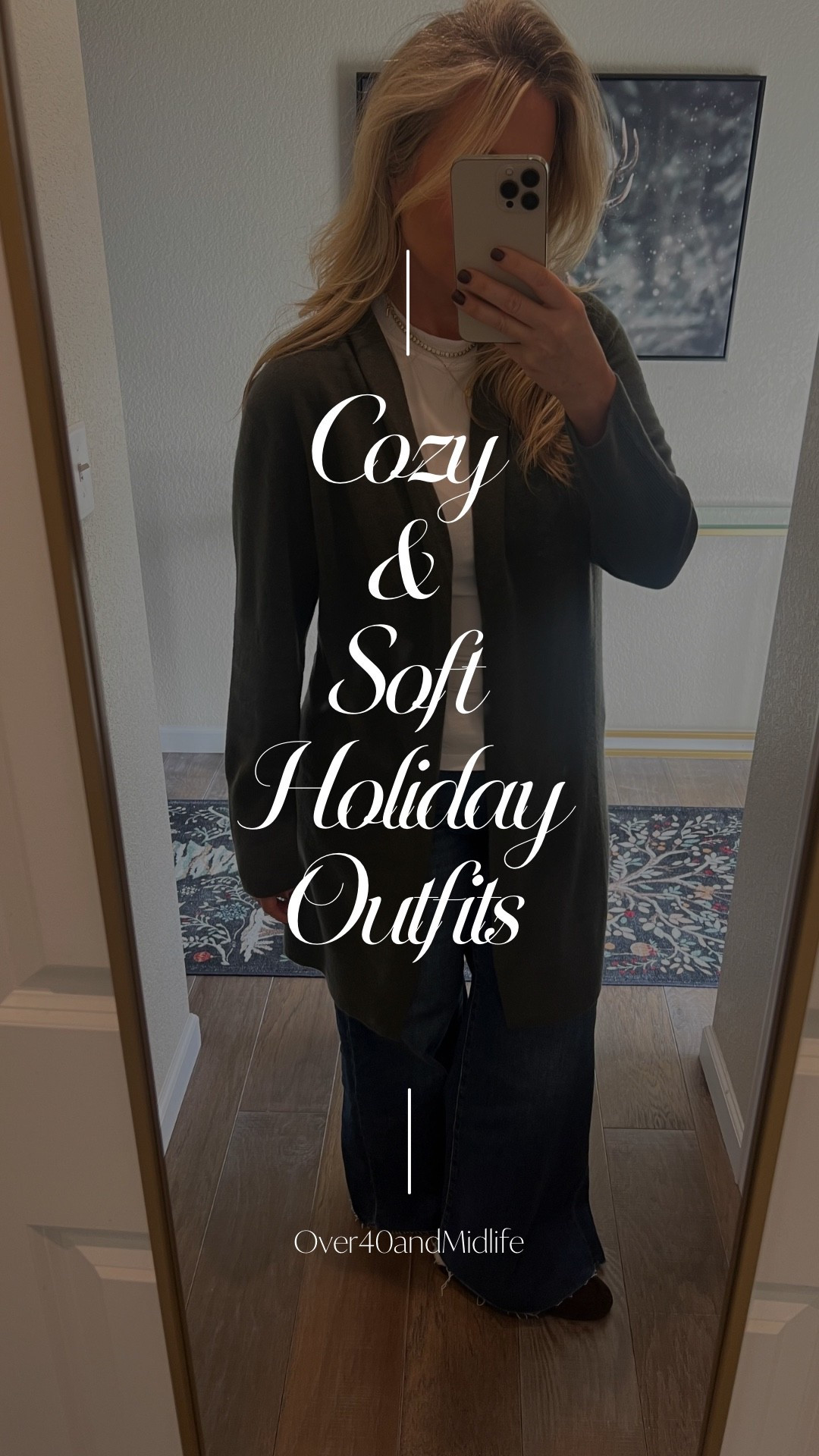  ✨Tap the bell, save and ❤️ for over 40 fashion, midlife style, midsize fashion and luxury looks for less. 

I used to panic about what to wear to holiday dinners…
because nothing ever felt comfortable and put-together.

But midlife changed how I dress.
I don’t do scratchy. I don’t do tight.
I don’t do outfits that make me want to leave early.

Now I keep it simple + cozy — and honestly?
I’ve never felt more confident.

These four looks are soft, breathable, belly-friendly
and still look polished for hosting, arriving late,
or walking into a room where everyone wants a photo.

✨ Comfort is not giving up — it’s leveling up.

Save this for holiday dinners, hosting nights, and “I need something easy” moments. 🤍

⬇️Sizing information:

1. Medium cardigan (size up if in between sizes.)
2. Silk skirt medium (size up if in between sizes.)
3. Silk pants large (size up if in between sizes.)
4. Cashmere  seater medium (size down if in between sizes.)
4. Open cardigan size large size up if you're in between sizes number five wide leg jeans wearing 30 size down one full size.

holiday outfits for women over 40, Thanksgiving outfit ideas, Christmas outfit inspo, holiday party outfits, Christmas dinner outfit, casual holiday looks, elegant holiday style, family Christmas outfits, what to wear for the holidays, cozy chic outfits, winter party looks, holiday outfit ideas 2025, Christmas outfit women, Thanksgiving dinner outfit, luxe for less holiday finds, festive outfit ideas, midlife holiday fashion, flattering holiday outfits, affordable Christmas looks, holiday capsule wardrobe 


Follow my LTK @Over40andmidlife on the @shop.LTK app to view this post and get my exclusive app-only content!

#liketkit #LTKHoliday #LTKMidsize #LTKOver40
@shop.ltk
https://liketk.it/5F25R