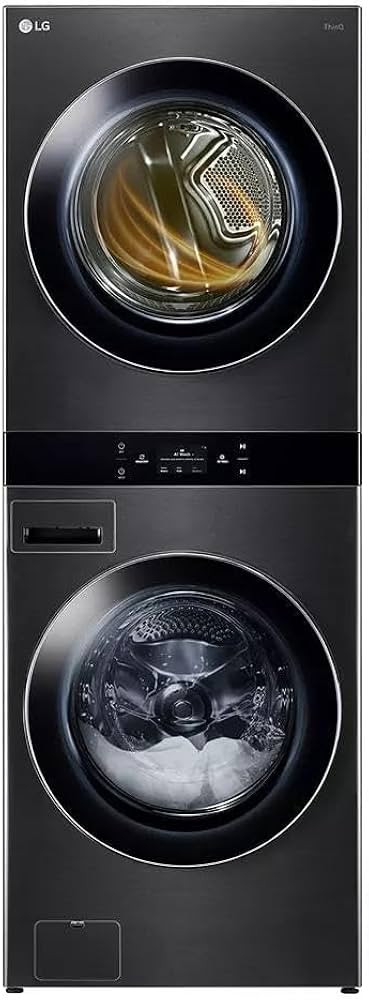 LG WKEX300HBA Single Unit Front Load WashTower™w. Center Control® 5.0 cu.ft. Washer & 7.4 cu.f... | Amazon (US)