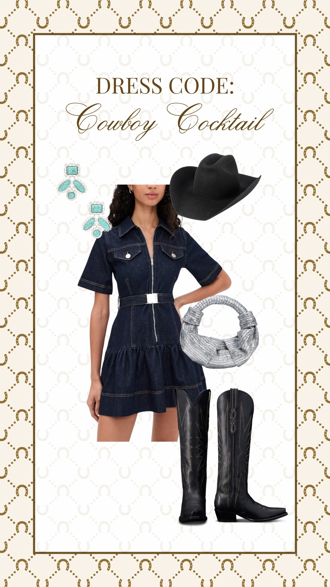 Cowboy cocktail outfit idea!

Western chic // country concert //