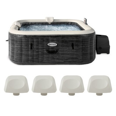 Intex PureSpa Plus Greystone Inflatable Hot Tub, 94x28", with 4 Headrest Pillows | Target