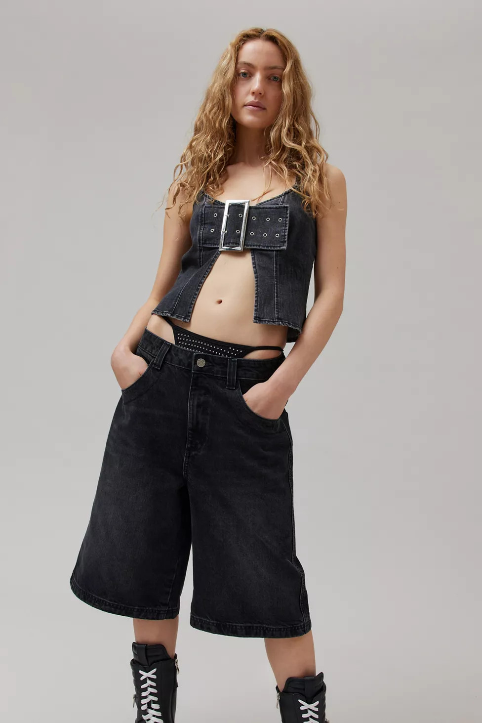 BDG Leo Longline Denim Jort | Urban Outfitters (US and RoW)