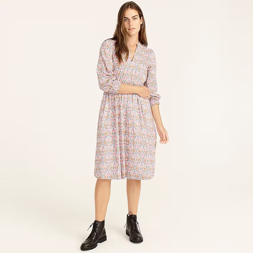 Cinched-waist midi dress in Liberty® Honeysuckle floral | J.Crew US