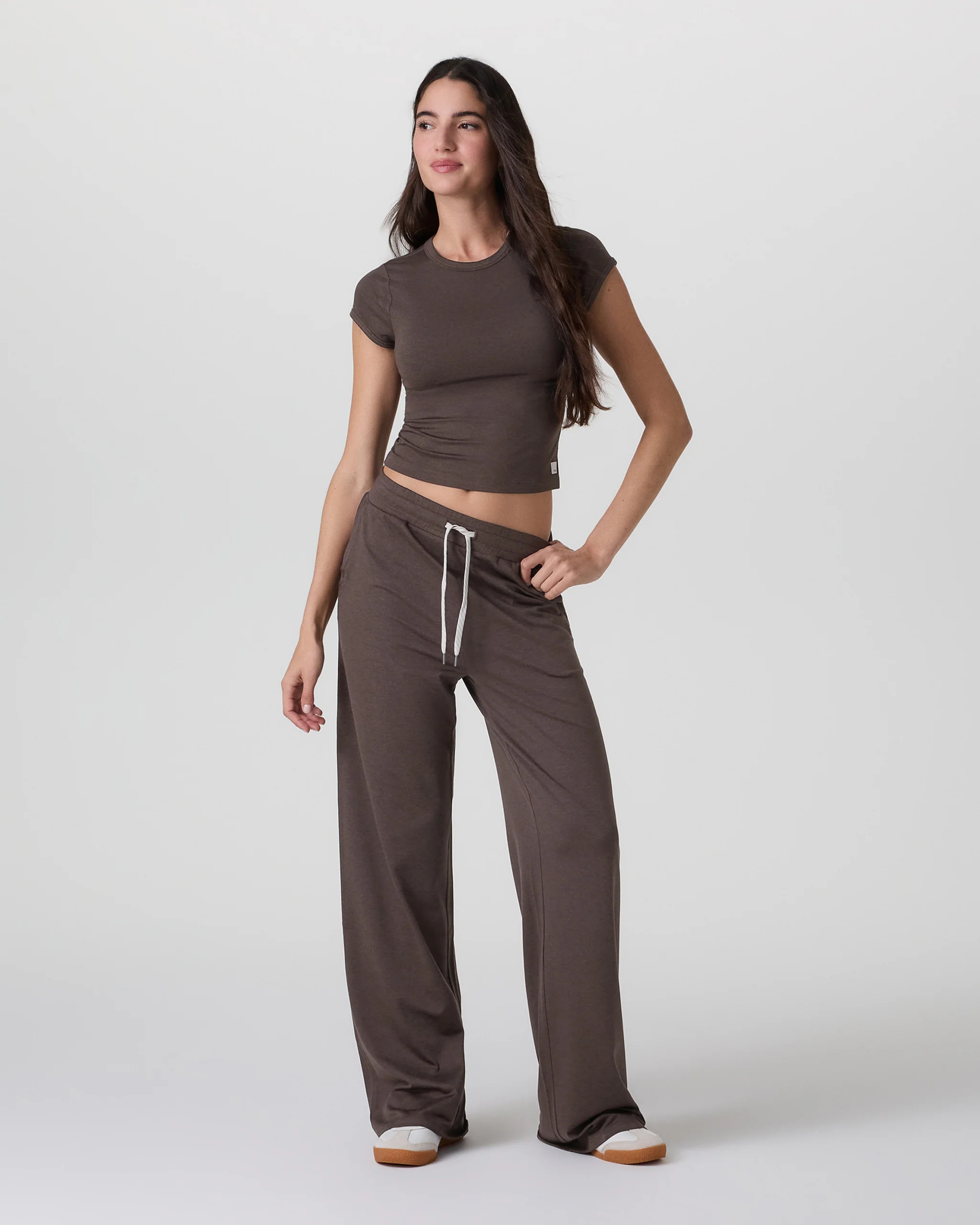 Halo Essential Wideleg Pant - Long | Java Heather | Vuori | Vuori Clothing (US & Canada)