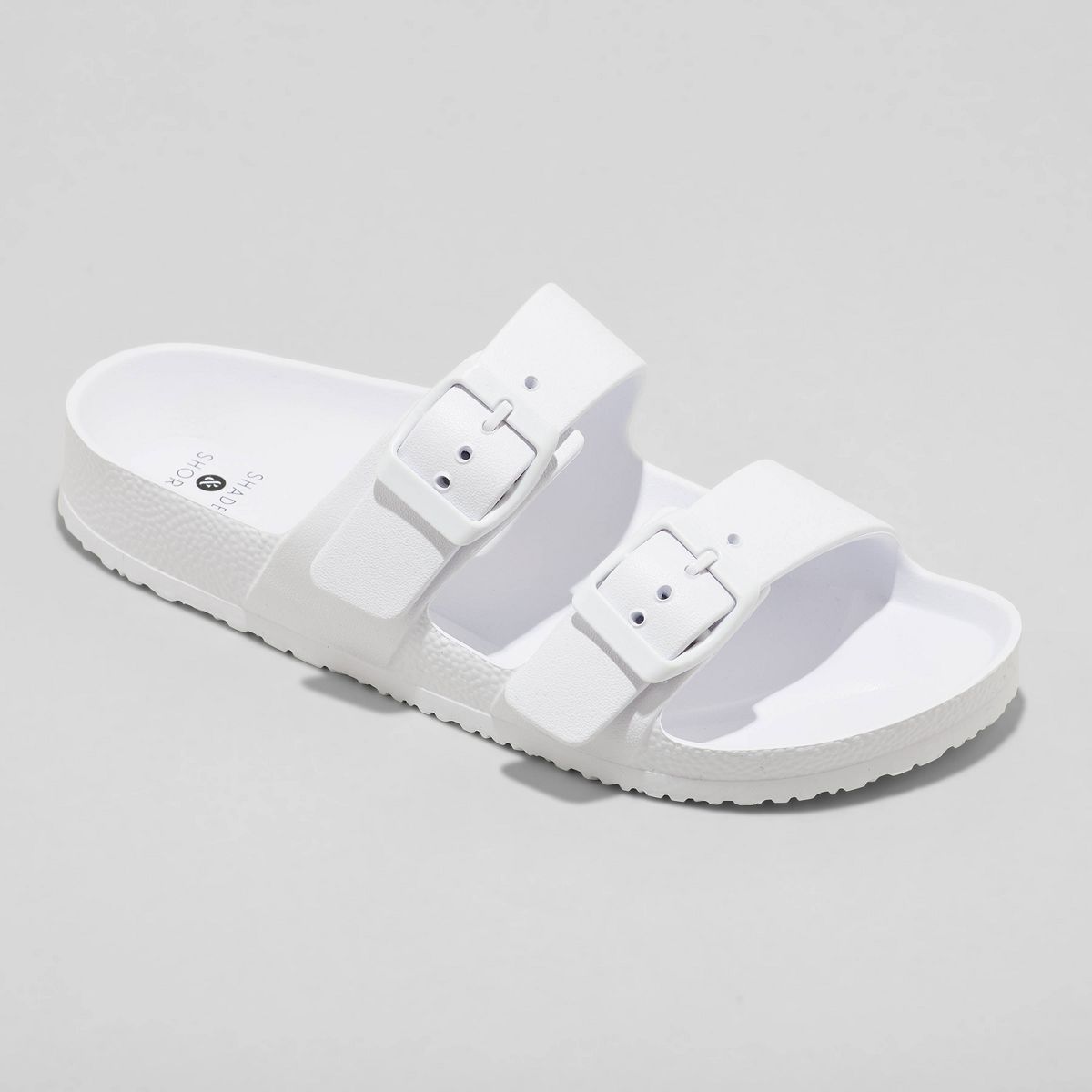 Women's Neida EVA Two Band Footbed Slide Sandals - Shade & Shore™ White 8 | Target