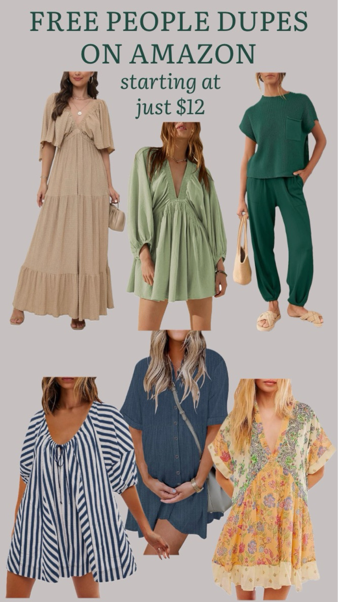 Free People dupes on Amazon! 
…………
floral dress free people look for less fp dupe fp movement dupe striped romper oversized dress button down dress floral dress sweater set free people sweater set free people dress dupe maxi dress v neck dress wedding guest dress summer wedding dress casual dress beach dress beach look 4th of july outfit Fourth of July outfit America outfit blue dress yellow dress floral dress casual dress smocked dress dress with sleeves long sleeve dress comfortable dress travel dress travel look European outfit Europe dress England dress summer outfit ideas summer dress ideas mini dress short dress fall dress fall outfits amazon under $20 amazon fashion finds best of amazon fashion flutter sleeve dress long sleeve dresses

#LTKFindsUnder50 #LTKStyleTip #LTKWedding