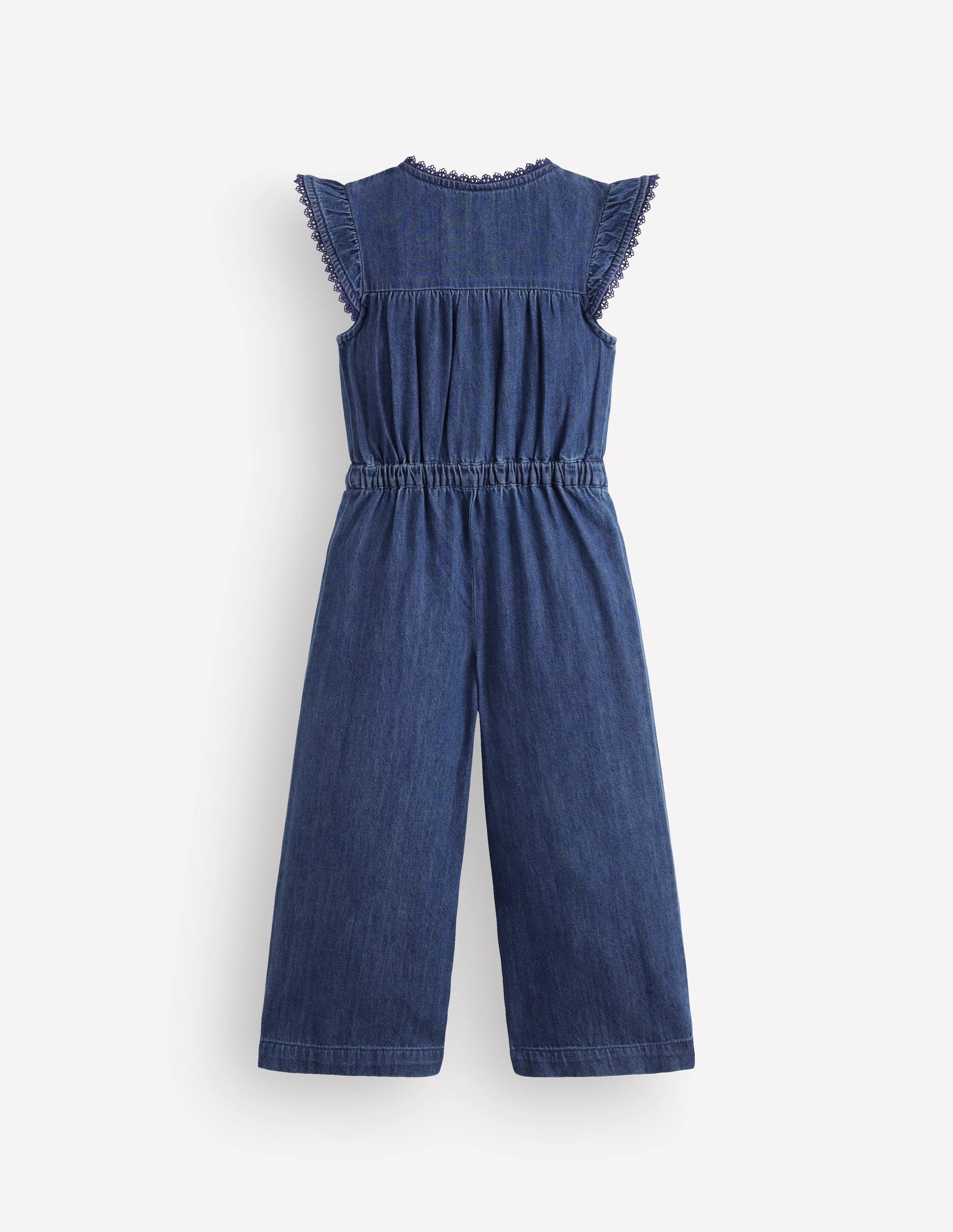 Flutter Sleeve Denim Jumpsuit-Mid Vintage | Boden (US)