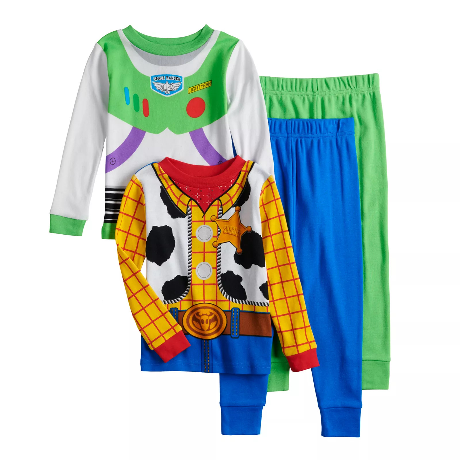 Disney / Pixar Toy Story Toddler Boy 4-Piece Woody & Buzz Uniform Tops & Bottoms Pajama Set, Toddler Boy's, Size: 3T | Kohl's