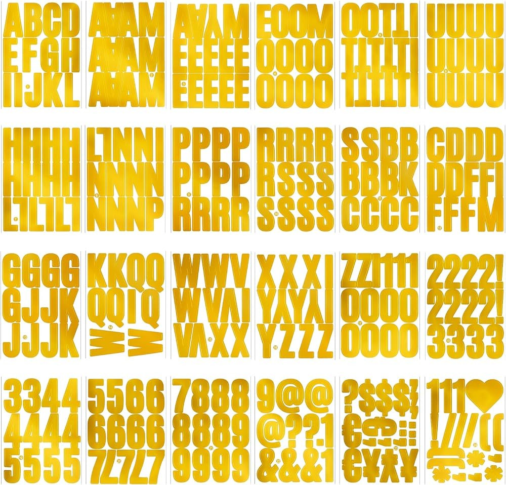 318 Pieces 24 Sheets Letter Stickers,Self Adhesive Vinyl Waterproof Mailbox Numbers Stickers,Alph... | Amazon (US)