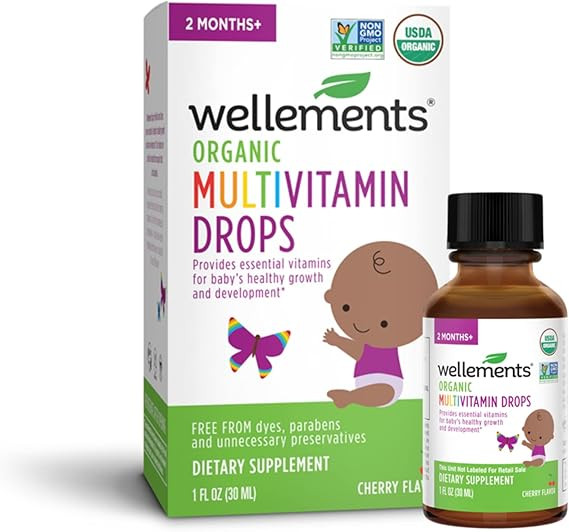Wellements Organic Baby Multivitamin Drops | Liquid Multivitamin Supplement for Infants & Toddler... | Amazon (US)