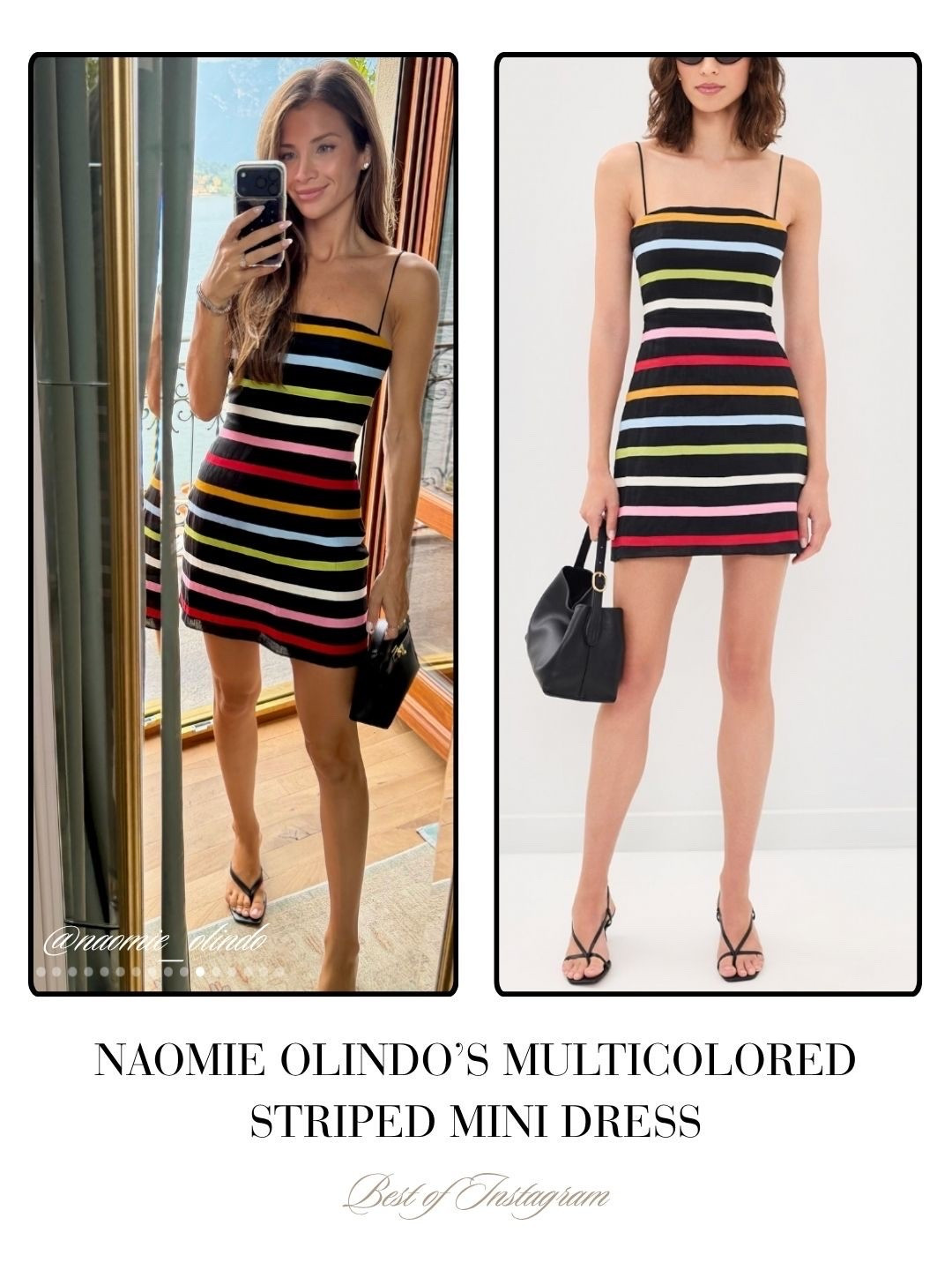 Naomie Olindo’s Multicolored Striped Mini Dress 📸 = @naomie_olindo